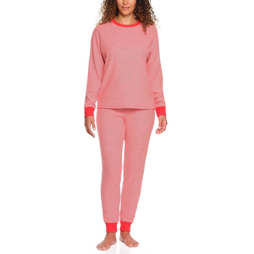 Loft Women's 2-Piece Thermal Jogger Pajama Set (Red)